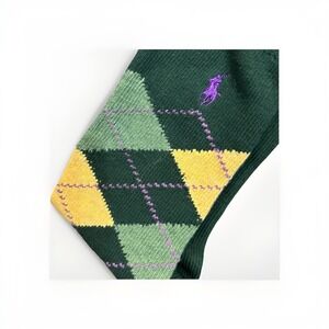NWT Polo Ralph Lauren Medium Weight Argyle Socks ~ Green Pine Purple Mens 10-13
